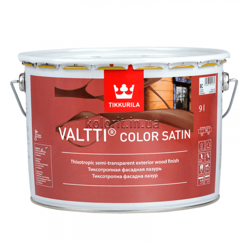 Антисептик лессирующий Tikkurila Valtti Color Satin, 0,9 л, полуматовый 71245 фото