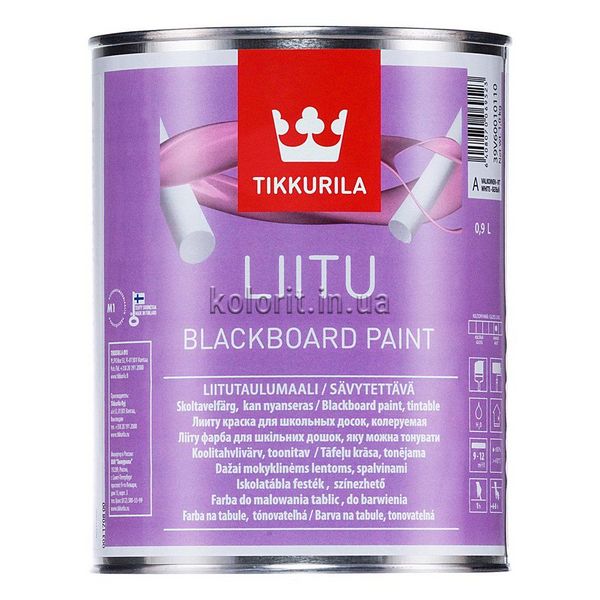 Краска для школьных досок Tikkurila Liitu, 0,9 л, матовый, C 29886 фото