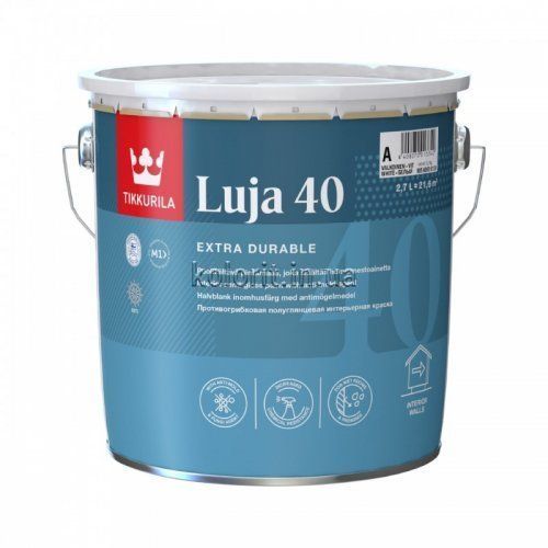 Краска стойкая покрывная Tikkurila Luja 40, 0,9 л, полуглянцевый 76186 фото