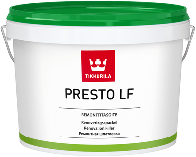 Шпаклівка для стін та стель Tikkurila Presto LF, 10 л, білий 45528 фото