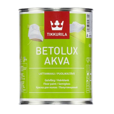 Краска для полов Tikkurila Betolux Akva, 0,9 л, колорирование, полуглянцевый, A 77111 фото