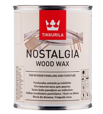 Воск для мебели и стен Tikkurila Nostalgia Wood Wax, 0,333 л, изюм, матовый 19745 фото