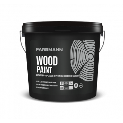 Краска FARBMANN Wood Paint, 0,9 л, бесцветная, полуматовый, База С 100000001003 фото