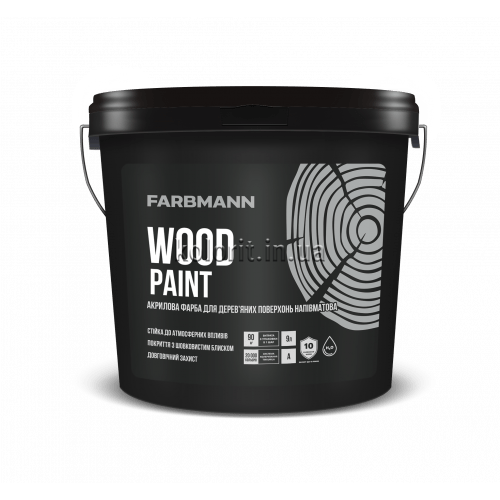 Краска FARBMANN Wood Paint, 0,9 л, бесцветная, полуматовый, База С 100000001003 фото